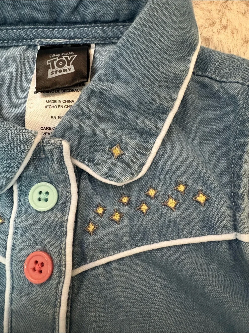 Disney Toy Story Jessie Sleeveless Chambray Dress Size 3T NWT